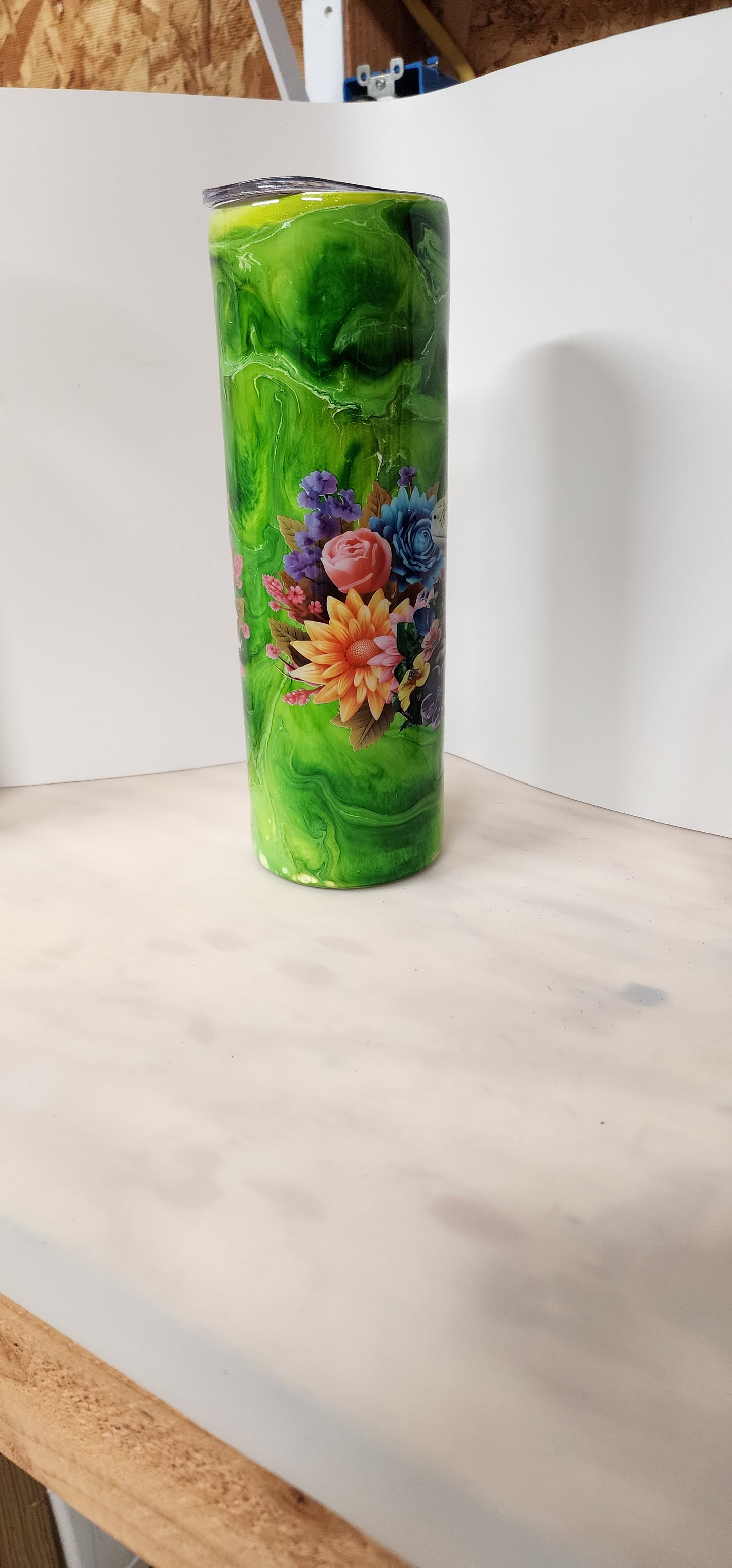 30z Frog and Flowers Stainless Steel insulated Tumbler