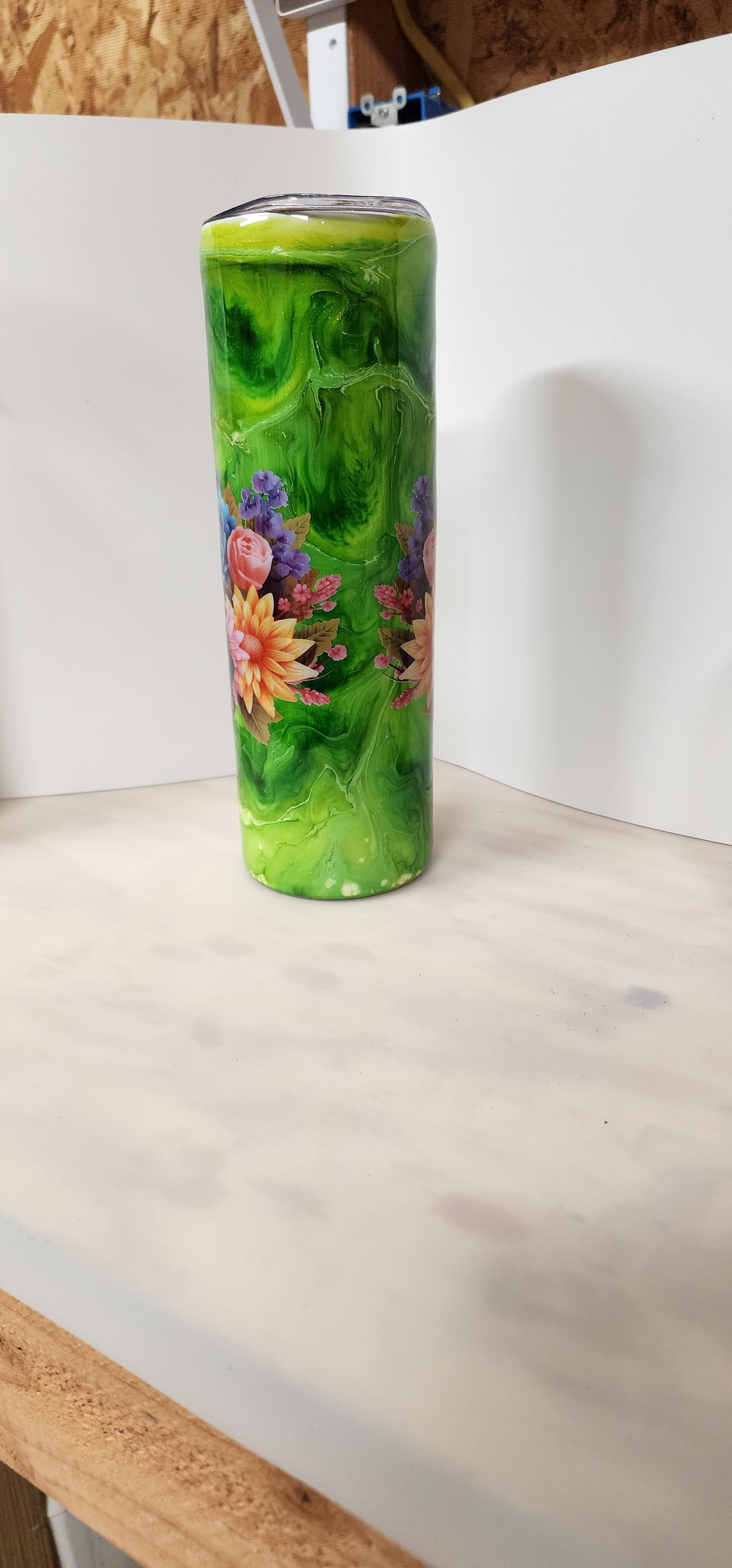 30z Frog and Flowers Stainless Steel insulated Tumbler