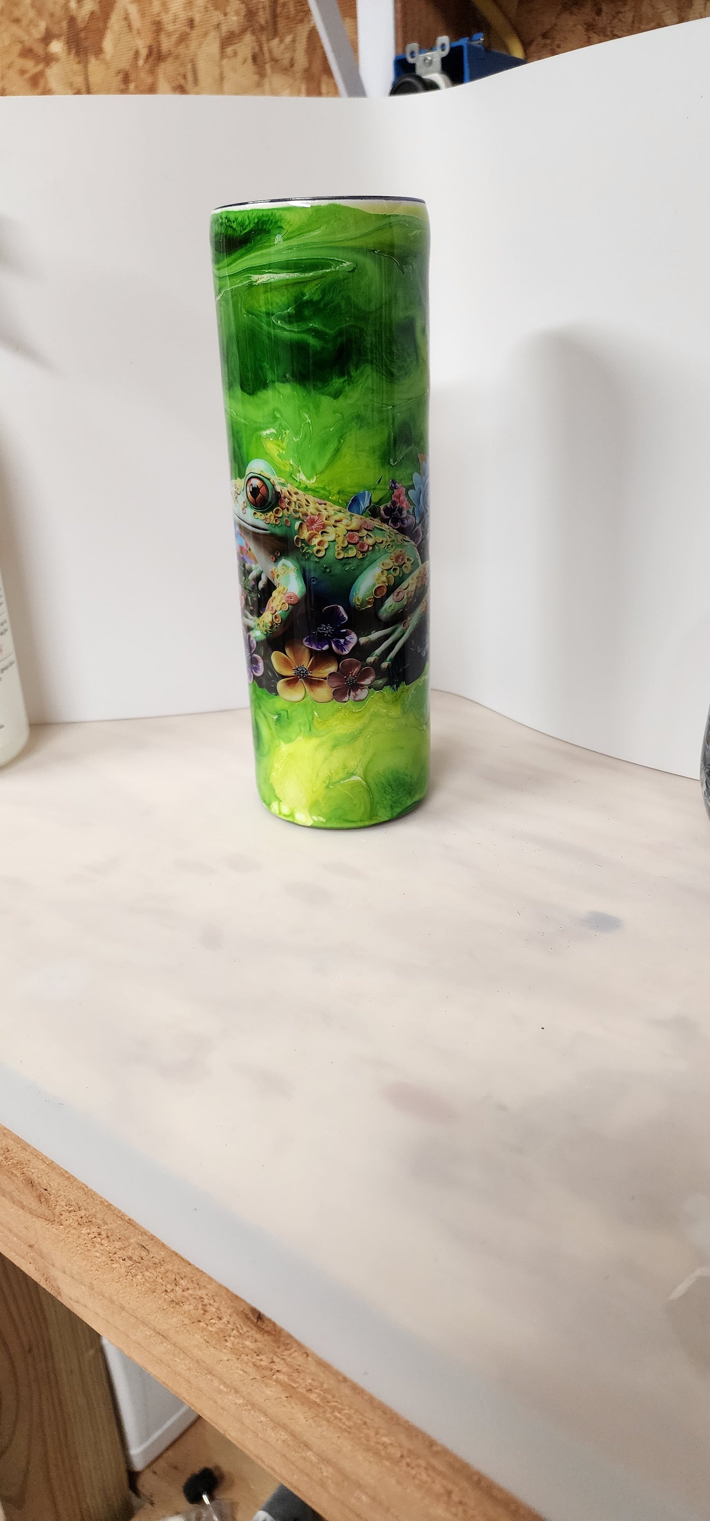 30z Frog and Flowers Stainless Steel insulated Tumbler