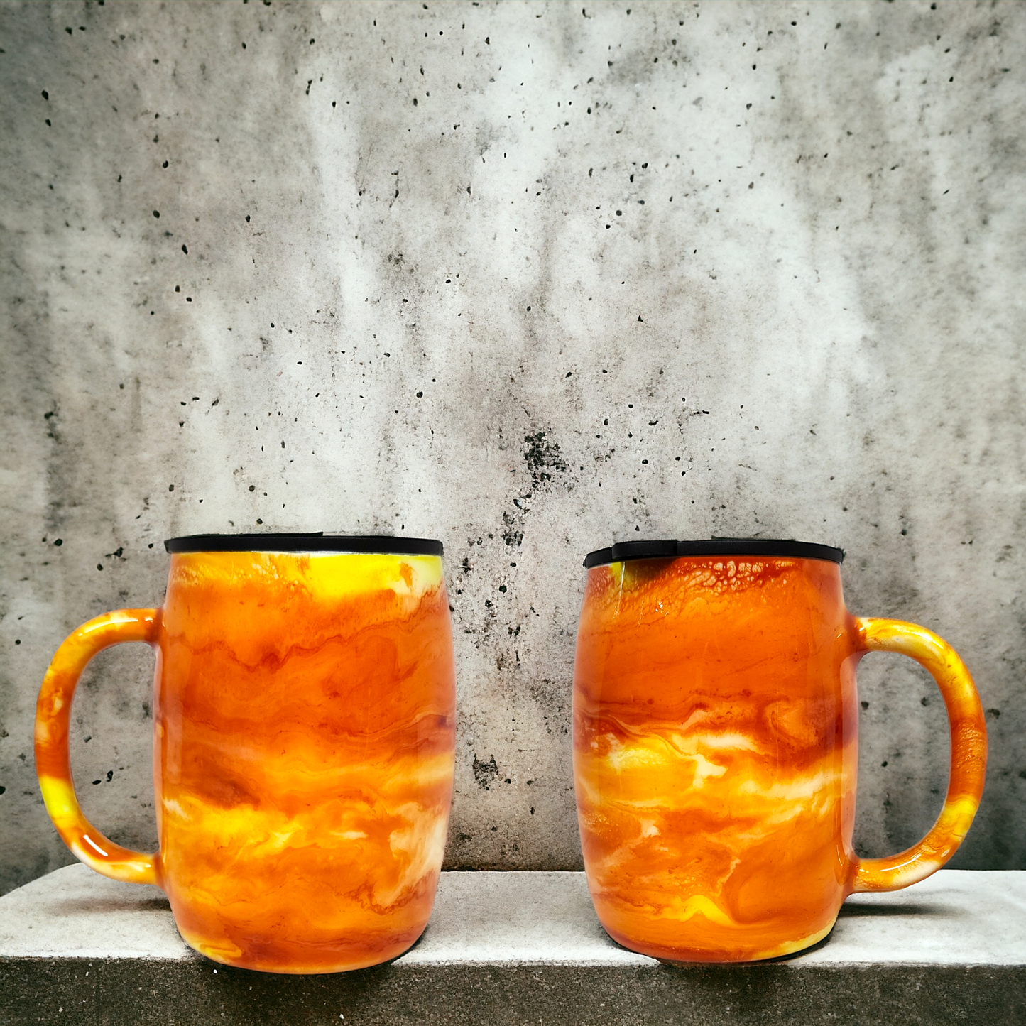 14oz Coffee Cup Stainless Steel Orange Sunset Inspired