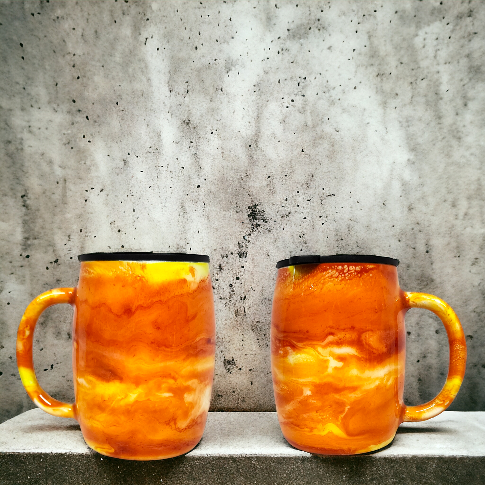 14oz Coffee Cup Stainless Steel Orange Sunset Inspired – Crafted Chaos