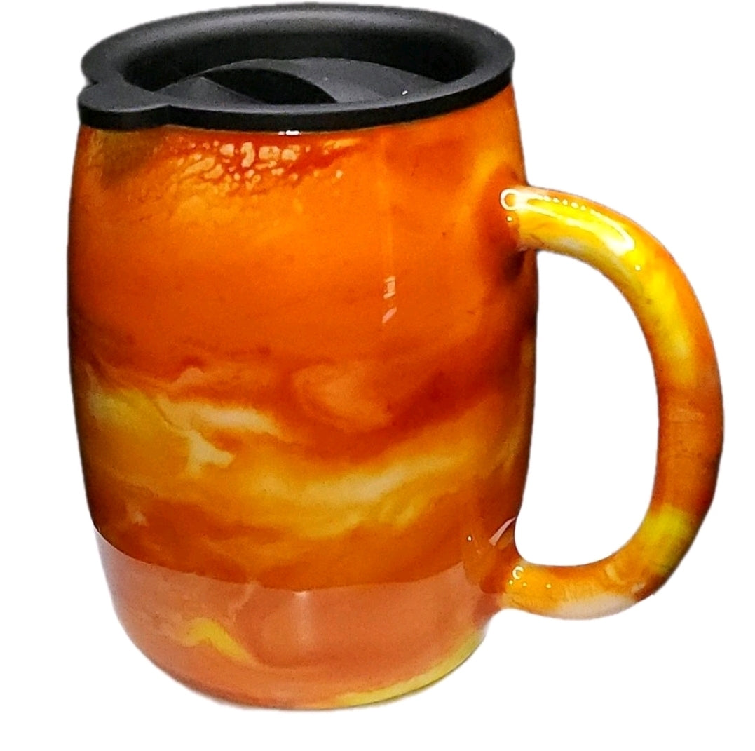 14oz Coffee Cup Stainless Steel Orange Sunset Inspired