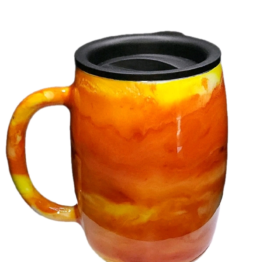 14oz Coffee Cup Stainless Steel Orange Sunset Inspired