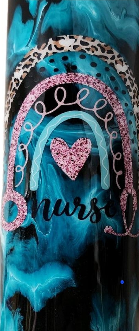 NURSES Turquoise Custom Resin 30oz Stainless Steel Tumbler