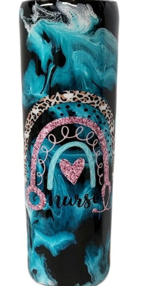 NURSES Turquoise Custom Resin 30oz Stainless Steel Tumbler