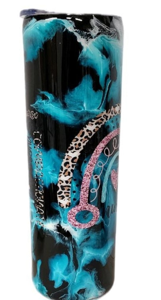 NURSES Turquoise Custom Resin 30oz Stainless Steel Tumbler